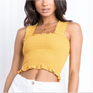 LA Hearts Yellow Crop Top